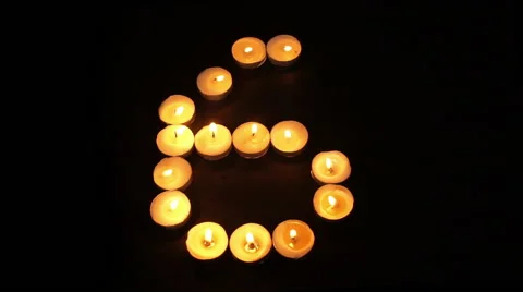 Tealight Candle Number Six Stock Footage 66859972