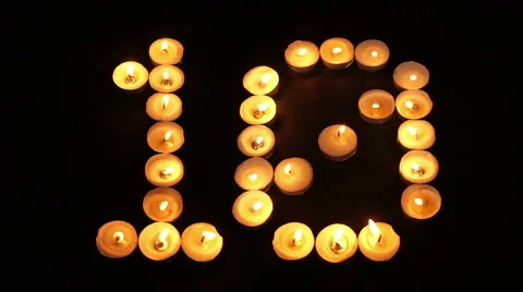 Tealight Candle Number Ten 스톡 동영상 66777790