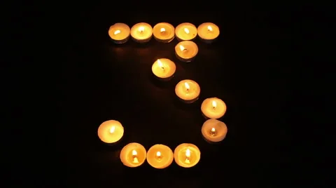 Tealight Candle Number Three Stock Footage 66813949