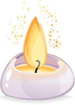 Tealight candle over white background Stock Illustration