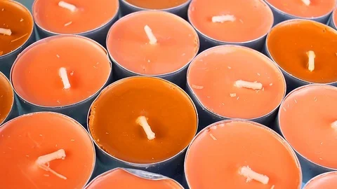Tealight tealights mini candles Stock Footage 97166315