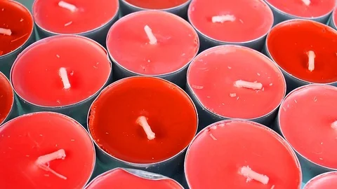 Tealight tealights mini candles Stock Footage 97166492