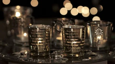 Tealights in a Christmasy atmosphere Stock-Footage 24669141