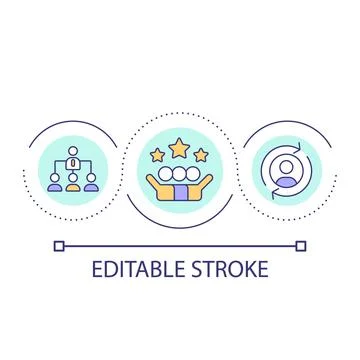 Team achievements loop concept icon Illustrazione stock