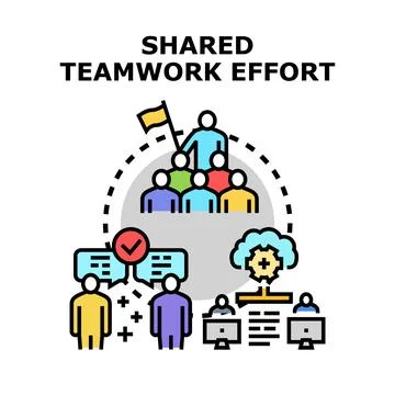 Team achieving shared goals through collaborative effort Stock Illustration