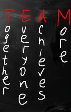 Team acronym white chalk handwriting on blackboard Stock Illustration