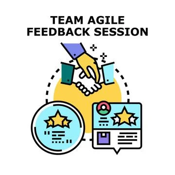 Team agile feedback session concept vector illustration Stock Illustration
