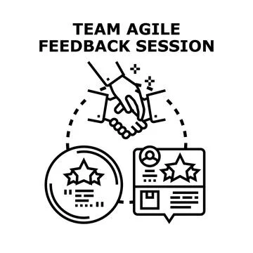 Team agile feedback session concept vector illustration Stock Illustration
