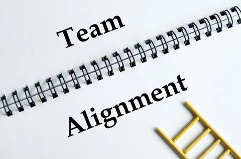 Team Alignment, Notebook and ladder illustrating teamwork unity and coordin.. Stock Photos