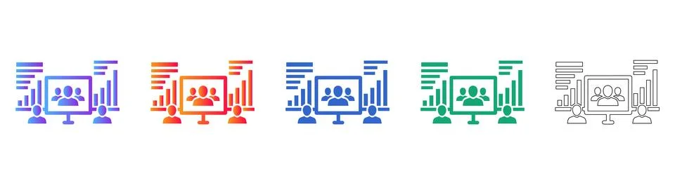 Team Analytics Dashboard Icons Stock Illustration