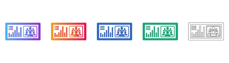 Team Analytics Dashboard Icons Illustrazione stock