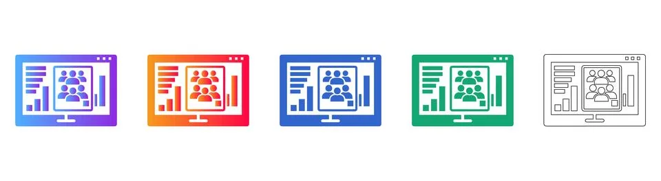 Team Analytics Dashboard Interface Icons イラスト素材