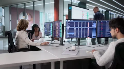 Team Analyzing Data On Spreadsheets Stock Footage 321550873
