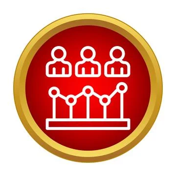 Team analyzing data statistics for community growth icon 스톡 일러스트