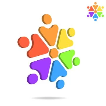 Team and cooperation logo concept Stock Illustration