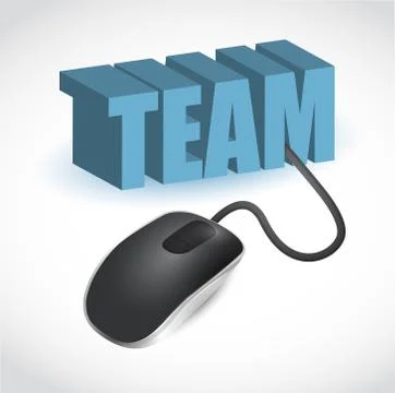 Team and mouse cable illustration design Stock Illustration