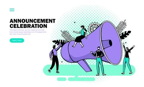 Team announcement with megaphone vector Stock Illustration