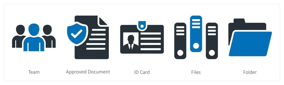 Team, approved document, id card Stock Illustration