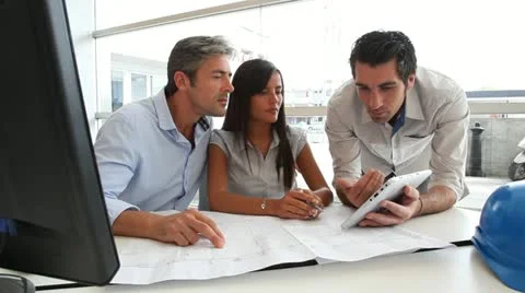 Team of architects working in office Stock-Footage 14830499