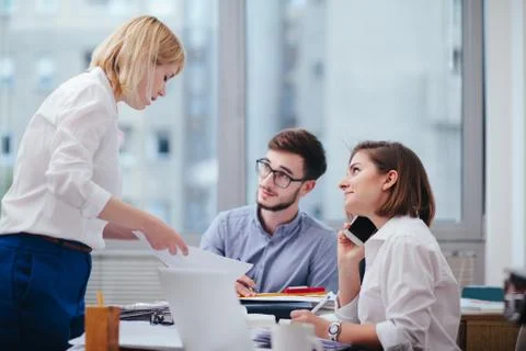 Team of architects working in the office Stock Photos
