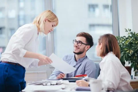 Team of architects working in the office Stock Photos