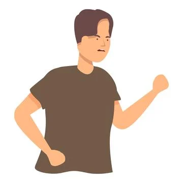 Team argument icon cartoon vector. Angry office talk Stock Illustration