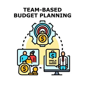 Team based budget planning collaborative financial management concept Illustrazione stock