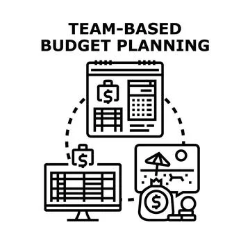 Team based budget planning financial management strategy Stock Illustration