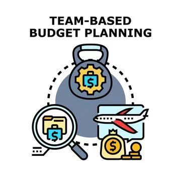 Team based budget planning process organizing finances イラスト素材