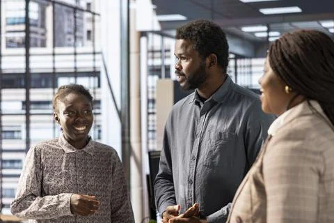 Team of black professionals collaborating on a new expansion project Stock Photos