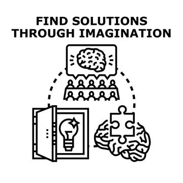 Team brainstorm unlocking creative ideas and solutions Stock Illustration