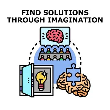 Team brainstorm unlocking creative ideas and solutions Stock Illustration