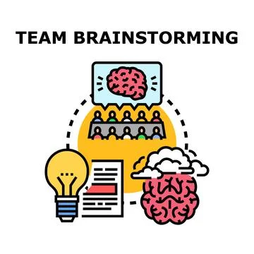 Team brainstorming developing new creative business ideas Stock-Illustration