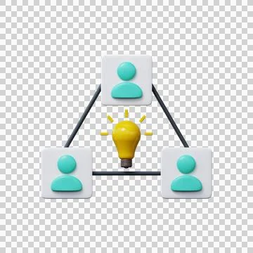 Team brainstorming icon 3D render Stock Illustration