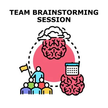 Team brainstorming session generating new business ideas Stock-Illustration