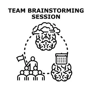 Team brainstorming session generating new business ideas Stock-Illustration