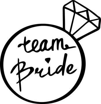  Team Bride Ring Wedding Sign Stock Illustration
