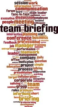 Team briefing word cloud Stock Illustration