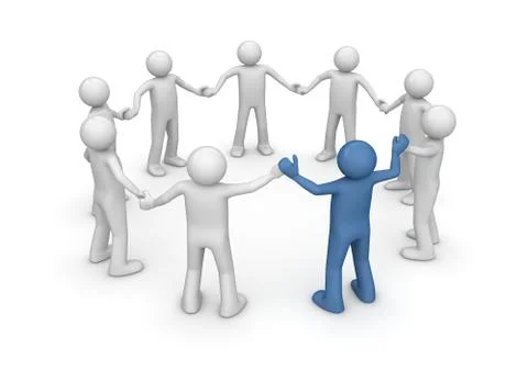 Team building (3d isolated characters, business series) Stock Illustration