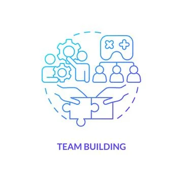 Team building blue gradient concept icon Ilustración de archivo