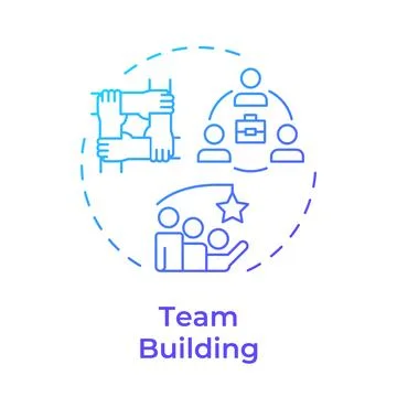 Team building blue gradient concept icon Ilustración de archivo