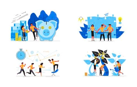 Team is building business Ilustración de archivo