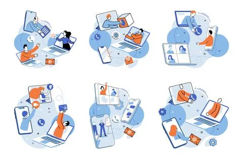 Team building. Collaboration and cooperation were key factors in achieving Illustrazione stock