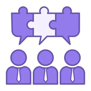 Team Building Color Icon. Vector Icon of People Working in a Team. Unity an.. Stock Illustration
