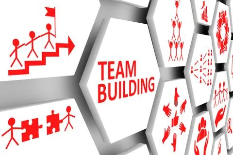 TEAM BUILDING concept cell background 3d illustration Stock Illustration