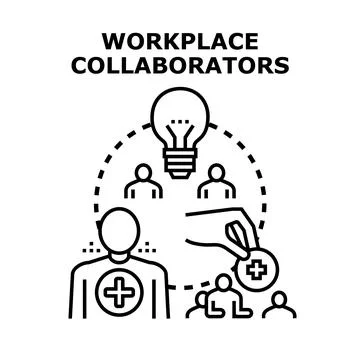 Team building for employees, creative collaboration concept Stock Illustration