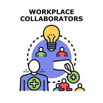 Team building for employees, creative collaboration concept Stock Illustration