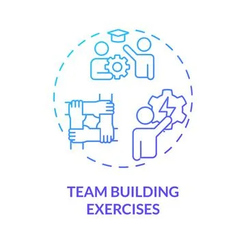 Team building exercise blue gradient concept icon Ilustración de archivo