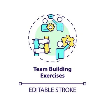 Team building exercise multi color concept icon Stock Illustration