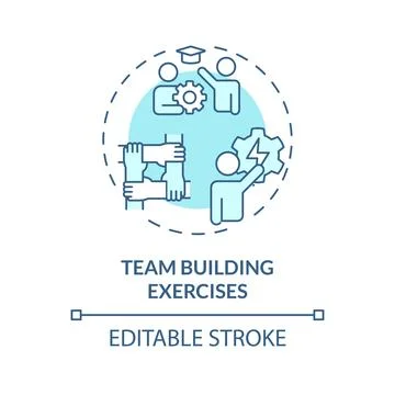 Team building exercise soft blue concept icon Stock Illustration
